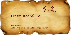 Iritz Kornélia névjegykártya